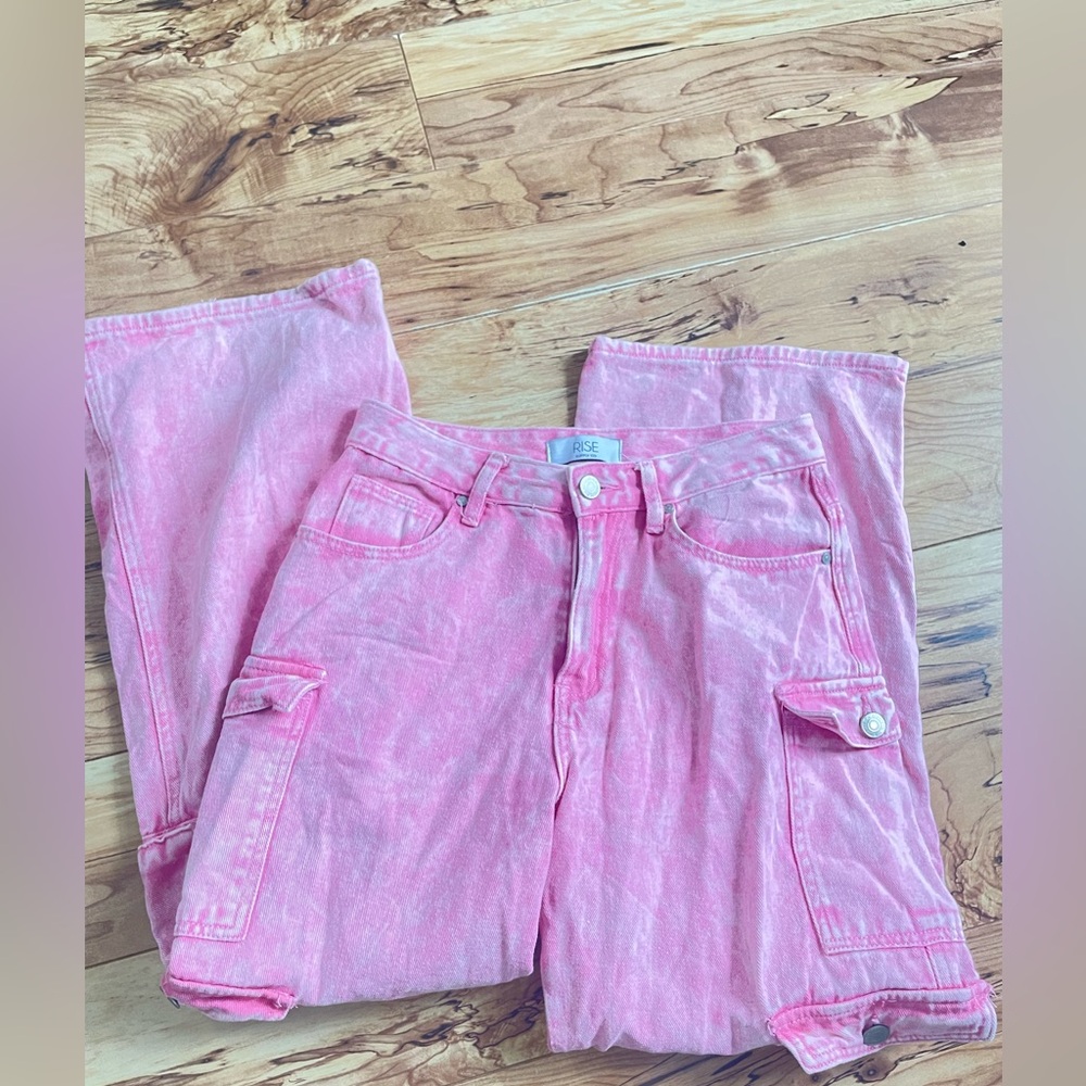 Pistols Bobbie Rise Pink Cargo Pants junior size 7 - Picture 3 of 9